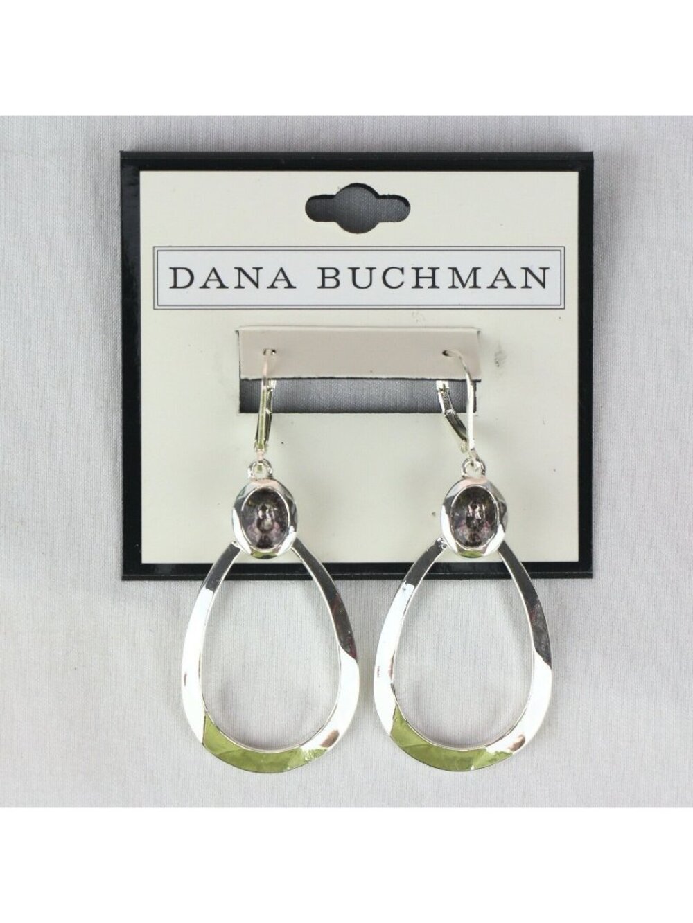Dana Buchman Rhinestone Elegant 2.25" Silver-tone Dangle Earrings